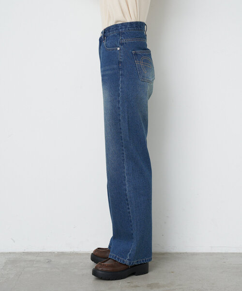 CIAOPANIC(チャオパニック)の「【cian denim/シアンデニム】ハイウエストルーズストレートデニム#001(デニムパンツ・レディース・インディゴブルー/ブルー・SMALL/MEDIUM/X-SMALL)」の11枚目の写真