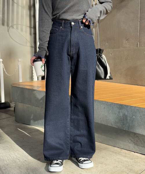 CIAOPANIC(チャオパニック)の「【cian denim/シアンデニム】ハイウエストルーズストレートデニム#001(デニムパンツ・レディース・インディゴブルー/ブルー・SMALL/MEDIUM/X-SMALL)」の18枚目の写真