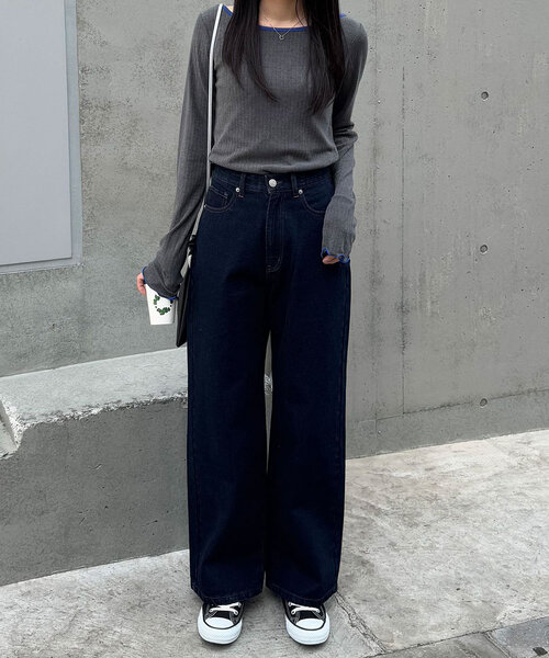 CIAOPANIC(チャオパニック)の「【cian denim/シアンデニム】ハイウエストルーズストレートデニム#001(デニムパンツ・レディース・インディゴブルー/ブルー・SMALL/MEDIUM/X-SMALL)」の21枚目の写真