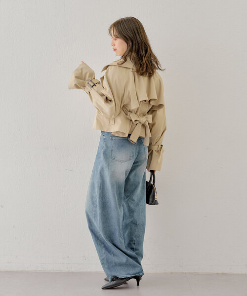 Chico（チコ）の「ショートトレンチコート（トレンチコート・レディース・ベージュ/ネイビー/アイボリー・FREE）」の9枚目の写真