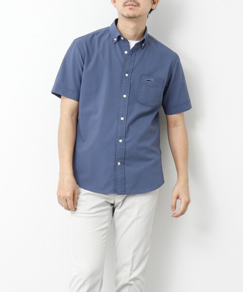 NOLLEY’S（ノーリーズ）の「【PrimeFlex DotAir】《吸水速乾》ストレッチ クジラ BD S/S 25SS（シャツ/ブラウス・メンズ・グレイッシュブルー/ブルー系その他/ネイビー/グレー系その他・S/M/L/XL）」の10枚目の写真