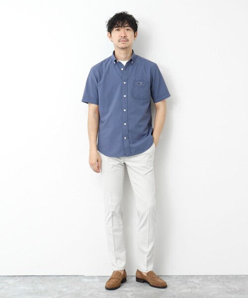 NOLLEY’S（ノーリーズ）の「【PrimeFlex DotAir】《吸水速乾》ストレッチ クジラ BD S/S 25SS（シャツ/ブラウス・メンズ・グレイッシュブルー/ブルー系その他/ネイビー/グレー系その他・S/M/L/XL）」の14枚目の写真