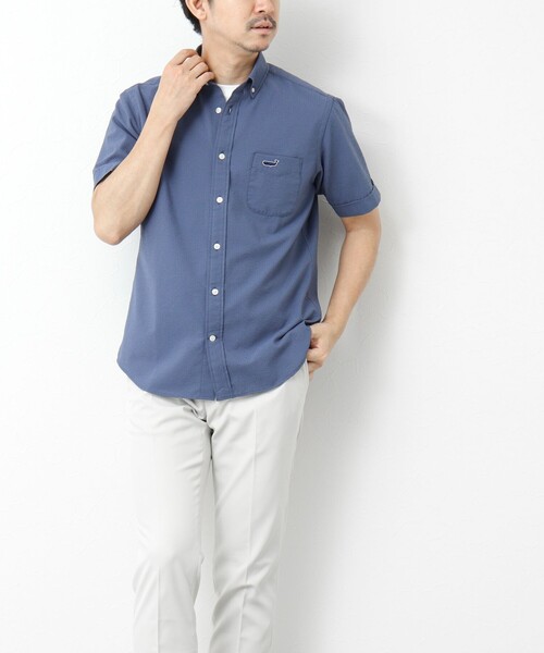 NOLLEY’S（ノーリーズ）の「【PrimeFlex DotAir】《吸水速乾》ストレッチ クジラ BD S/S 25SS（シャツ/ブラウス・メンズ・グレイッシュブルー/ブルー系その他/ネイビー/グレー系その他・S/M/L/XL）」の16枚目の写真