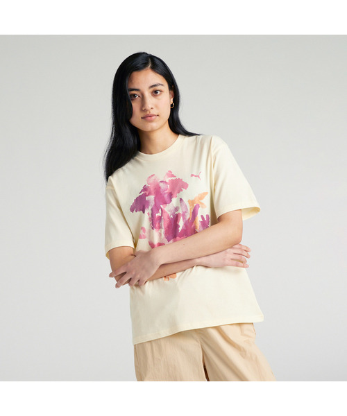 PUMA(プーマ)の「PUMA プーマ ウィメンズ サマー MX グラフィック 半袖 Tシャツ(Tシャツ/カットソー・レディース・ブルー系その他/ホワイト/ホワイト系その他5・SMALL/X-LARGE/MEDIUM/LARGE)」の2枚目の写真