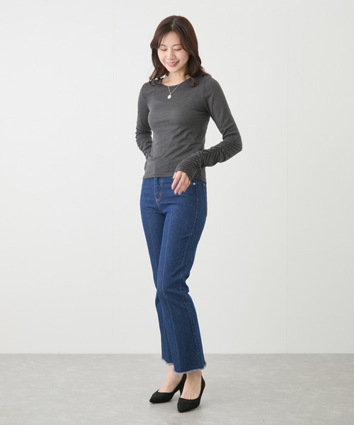 Jayro(ジャイロ)の「袖シャーリングトップス(Tシャツ/カットソー・レディース・チャコールグレー/ブラック/ホワイト系その他・M)」の20枚目の写真