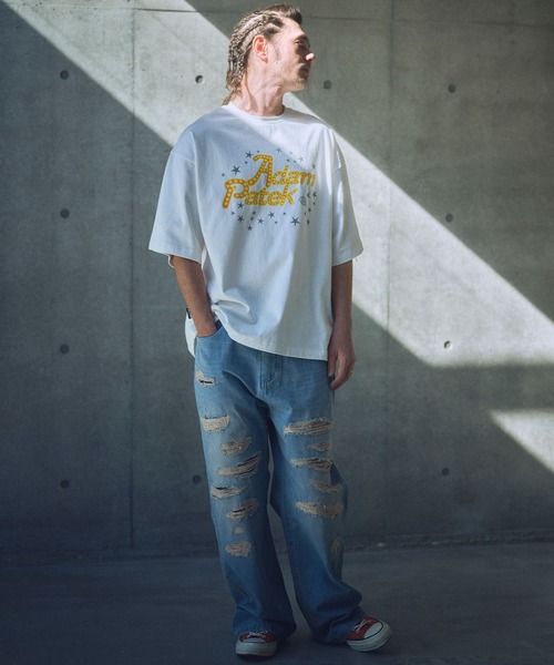 ADAM PATEK(アダムパテック)の「mt9516-disco logo short sleeve T Tシャツ(Tシャツ/カットソー・メンズ・ブラック/ホワイト/パープル・2/1)」の6枚目の写真