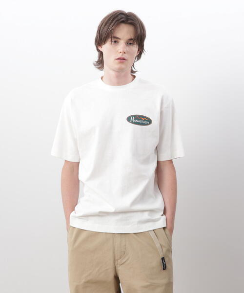 MANASTASH(マナスタッシュ)の「MANASTASH/マナスタッシュ/HEMP TEE ORIGINAL LOGO(Tシャツ/カットソー・メンズ・ホワイト/ライトグリーン/ブラック・L/S/XL/M)」の12枚目の写真