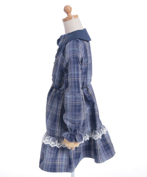 axes femme（アクシーズファム）の「うさぎ襟チェック柄ワンピース（ワンピース・キッズ・ピンク/ブルー・MEDIUM/LARGE/X-LARGE）」の13枚目の写真