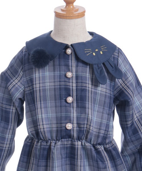 axes femme（アクシーズファム）の「うさぎ襟チェック柄ワンピース（ワンピース・キッズ・ピンク/ブルー・MEDIUM/LARGE/X-LARGE）」の15枚目の写真