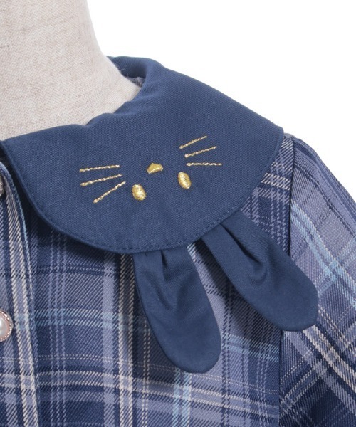 axes femme（アクシーズファム）の「うさぎ襟チェック柄ワンピース（ワンピース・キッズ・ピンク/ブルー・MEDIUM/LARGE/X-LARGE）」の17枚目の写真