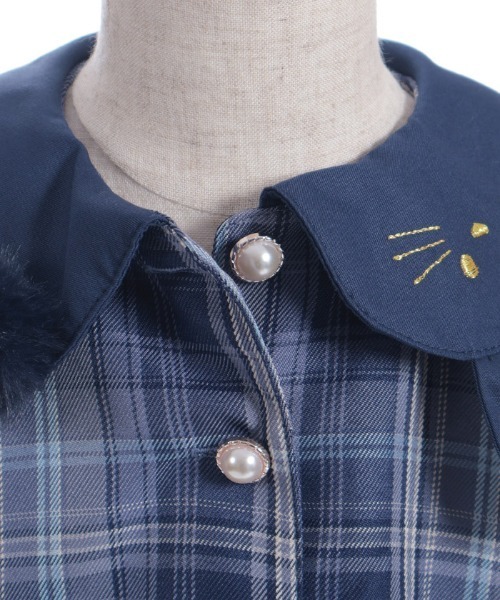 axes femme（アクシーズファム）の「うさぎ襟チェック柄ワンピース（ワンピース・キッズ・ピンク/ブルー・MEDIUM/LARGE/X-LARGE）」の19枚目の写真