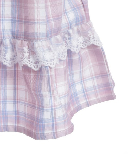 axes femme（アクシーズファム）の「うさぎ襟チェック柄ワンピース（ワンピース・キッズ・ピンク/ブルー・MEDIUM/LARGE/X-LARGE）」の6枚目の写真