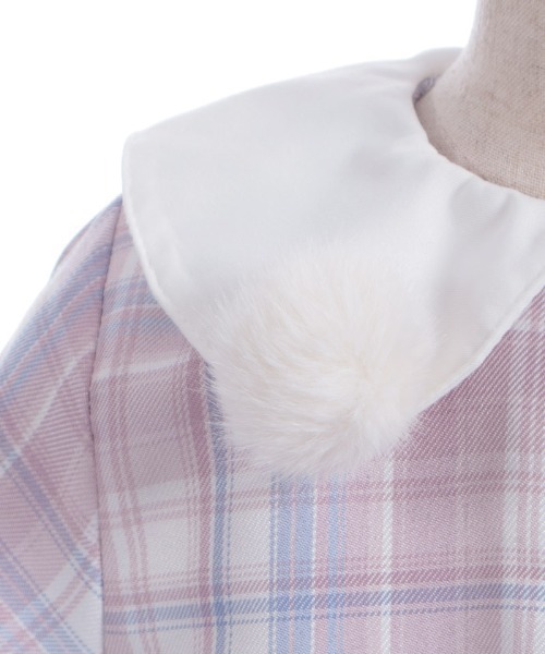 axes femme（アクシーズファム）の「うさぎ襟チェック柄ワンピース（ワンピース・キッズ・ピンク/ブルー・MEDIUM/LARGE/X-LARGE）」の8枚目の写真