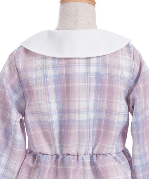 axes femme（アクシーズファム）の「うさぎ襟チェック柄ワンピース（ワンピース・キッズ・ピンク/ブルー・MEDIUM/LARGE/X-LARGE）」の9枚目の写真