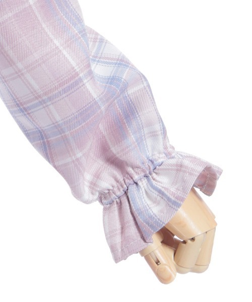 axes femme（アクシーズファム）の「うさぎ襟チェック柄ワンピース（ワンピース・キッズ・ピンク/ブルー・MEDIUM/LARGE/X-LARGE）」の10枚目の写真