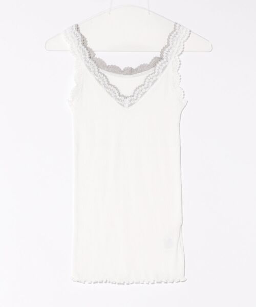 Q(キュー)の「バイカラーテレコタンク(タンクトップ・レディース・アイボリー/ピンク/エメラルド/ブラウン/チャコールグレー/ベージュ/パープル・MEDIUM)」の16枚目の写真