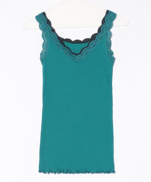 Q(キュー)の「バイカラーテレコタンク(タンクトップ・レディース・アイボリー/ピンク/エメラルド/ブラウン/チャコールグレー/ベージュ/パープル・MEDIUM)」の20枚目の写真