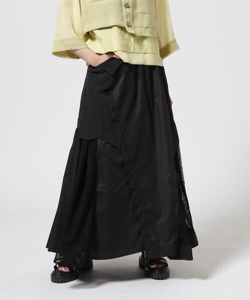 AULA AILA（アウラアイラ）の「AULA AILA/アウラアイラ/別注シャツスカート（スカート・レディース・ブラック/グレー・0）」の3枚目の写真