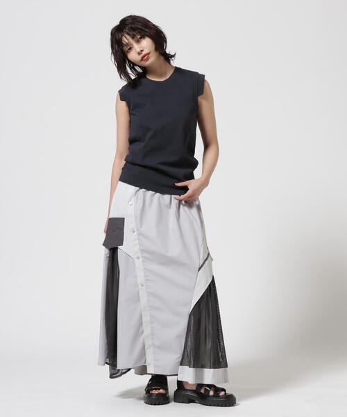 AULA AILA（アウラアイラ）の「AULA AILA/アウラアイラ/別注シャツスカート（スカート・レディース・ブラック/グレー・0）」の10枚目の写真