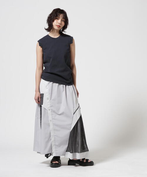AULA AILA（アウラアイラ）の「AULA AILA/アウラアイラ/別注シャツスカート（スカート・レディース・ブラック/グレー・0）」の9枚目の写真