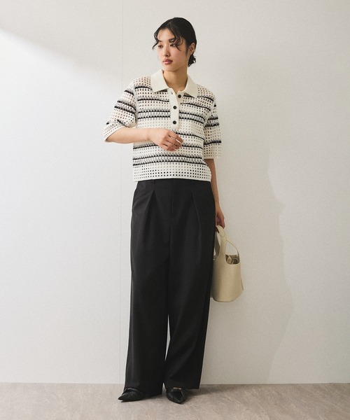 y*y様 【未使用品】ADAM ET ROPÉ FEMME クロシェニットポロ セール】【WEB限定】クロシェニットポロ（ニット/セーター