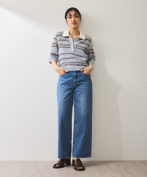 最終値下げ【新品】ROCHAS　ニットポロ セール】【WEB限定】クロシェニットポロ（ニット/セーター