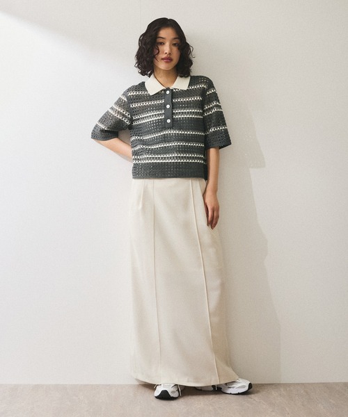 y*y様 【未使用品】ADAM ET ROPÉ FEMME クロシェニットポロ ADAM ET ROPÉ FEMME(アダム エ ロペ ファム) / 【WEB限定