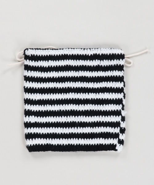 SPINNS（スピンズ）の「猫耳ニット帽/ボーダー2リボン（ニットキャップ/ビーニー・レディース・ホワイト×ブラック/グレー系その他・ONESIZE）」の3枚目の写真