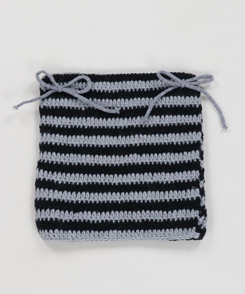 SPINNS（スピンズ）の「猫耳ニット帽/ボーダー2リボン（ニットキャップ/ビーニー・レディース・ホワイト×ブラック/グレー系その他・ONESIZE）」の14枚目の写真