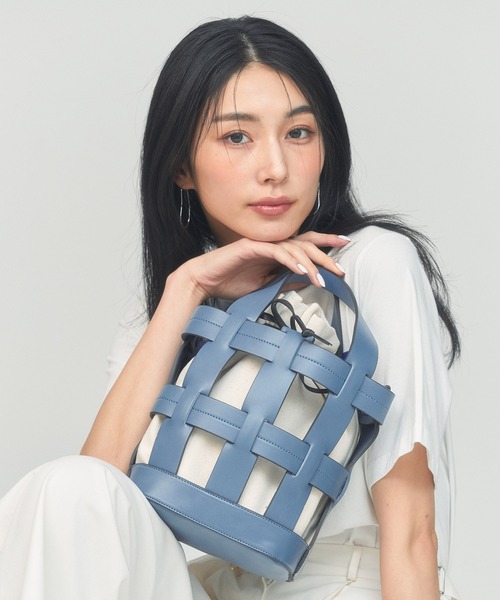 【新品未使用】BLUE×PALANG WOVEN BASKET BAG NAVY WOVEN BASKET BAG（ショルダーバッグ）｜BLUE×PALANG（ブルーパラン