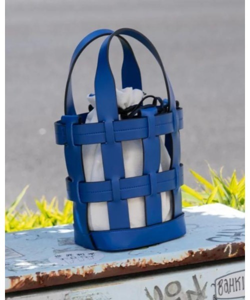 BLUE×PALANG（ブルーパラン）の「WOVEN BASKET BAG（ショルダーバッグ・レディース・ライトブルー/ダークブルー/ネイビー/ロイヤルブルー・FREE）」の5枚目の写真