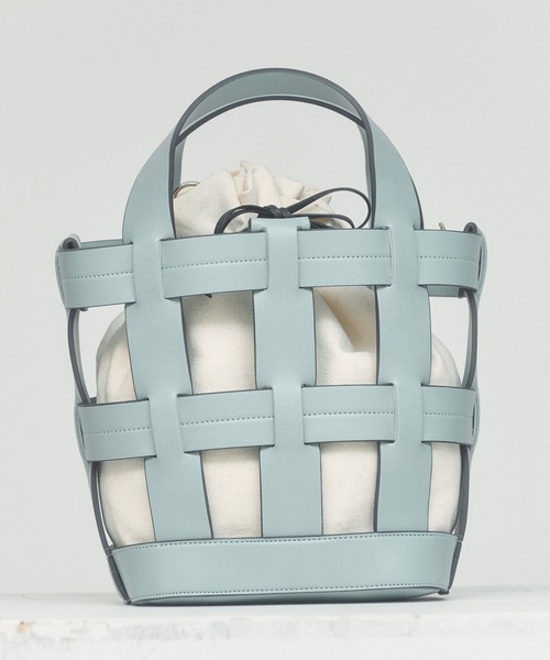 BLUE×PALANG（ブルーパラン）の「WOVEN BASKET BAG（ショルダーバッグ・レディース・ライトブルー/ダークブルー/ネイビー/ロイヤルブルー・FREE）」の9枚目の写真
