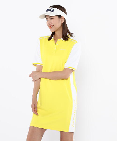 セール】【PING APPAREL】テラカノコ半袖バイカラーポロ