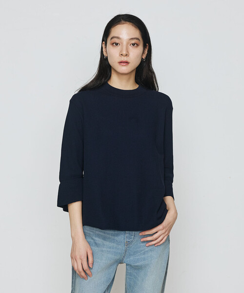 K.T KIYOKO TAKASE(キヨコタカセ)の「鹿の子編み袖 フリルプルオーバー(ニット/セーター・レディース・ネイビー/ブルー・11号/9号)」の14枚目の写真