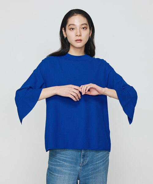 K.T KIYOKO TAKASE(キヨコタカセ)の「鹿の子編み袖 フリルプルオーバー(ニット/セーター・レディース・ネイビー/ブルー・11号/9号)」の17枚目の写真