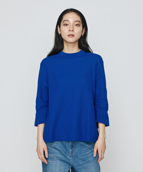 K.T KIYOKO TAKASE(キヨコタカセ)の「鹿の子編み袖 フリルプルオーバー(ニット/セーター・レディース・ネイビー/ブルー・11号/9号)」の18枚目の写真