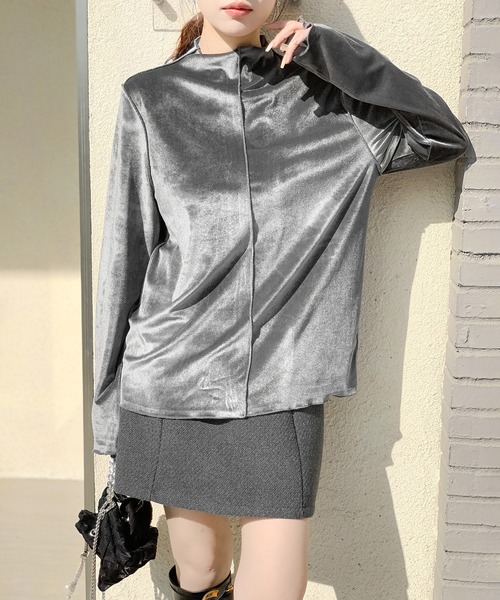 セール】前後2WAYベロアトップス（Tシャツ/カットソー）｜by