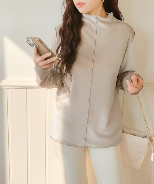 アルベロ　トップス antiqua ワッフルトップス メンズ 長袖 トップス クルーネック