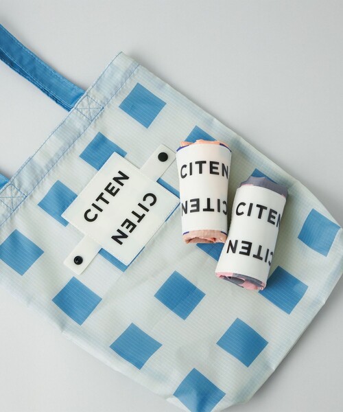 CITEN（シテン）の「＜CITEN＞くるくるパッチンジオメチェックS（エコバッグ/サブバッグ・レディース・ライトグレー/ライトブルー/シャーベット・FREE）」の5枚目の写真