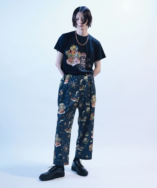DIET BUTCHER(ダイエットブッチャー)の「DIET BUTCHER/ダイエットブッチャー Learn from the old, know the new. all-over pattern pants パンツ(その他パンツ・メンズ・オフホワイト/ダークネイビー・1/2)」の5枚目の写真