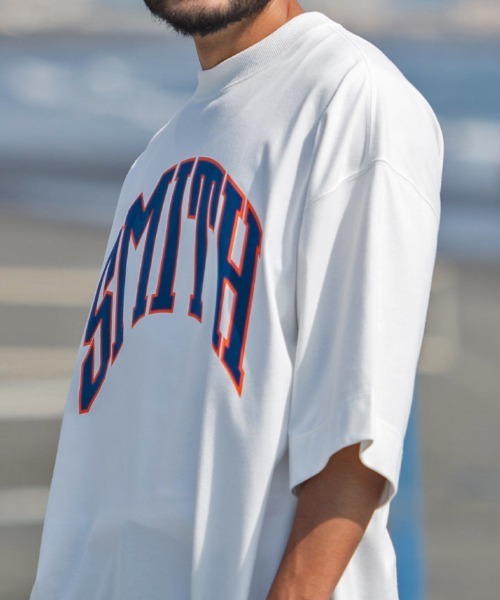 Sunny Smith（サニースミス）の「【SUNNY SMITH】 Heavy Smith School Logo SS Tee（Tシャツ/カットソー・メンズ・オフホワイト/チャコールグレー/レッド・FREE）」の9枚目の写真