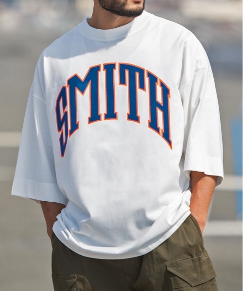 Sunny Smith（サニースミス）の「【SUNNY SMITH】 Heavy Smith School Logo SS Tee（Tシャツ/カットソー・メンズ・オフホワイト/チャコールグレー/レッド・FREE）」の10枚目の写真