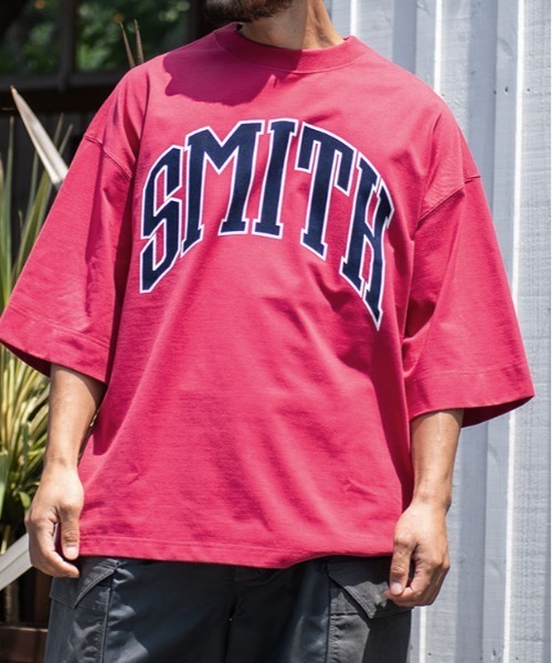 Sunny Smith（サニースミス）の「【SUNNY SMITH】 Heavy Smith School Logo SS Tee（Tシャツ/カットソー・メンズ・オフホワイト/チャコールグレー/レッド・FREE）」の13枚目の写真
