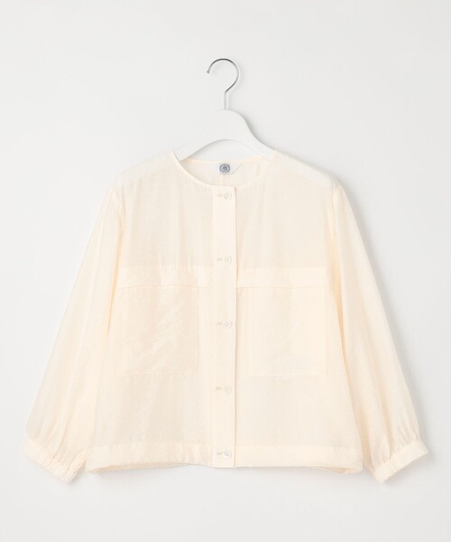J.PRESS(ジェイプレス)の「【洗える】Sheer Vis リネン ノーカラー ブルゾン(ブルゾン・レディース・アイボリー系/ネイビー系/カーキ系・9/11)」の16枚目の写真