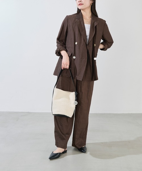 marco masi(マルコマージ)の「【MARCO MASI】ラフィア風ショルダーバケツバッグ-RAFFIA LIKE SHOULDER BAG(ショルダーバッグ・レディース・ベージュ/アイボリー・FREE)」の8枚目の写真