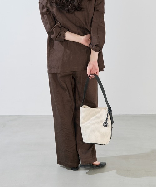 marco masi(マルコマージ)の「【MARCO MASI】ラフィア風ショルダーバケツバッグ-RAFFIA LIKE SHOULDER BAG(ショルダーバッグ・レディース・ベージュ/アイボリー・FREE)」の11枚目の写真