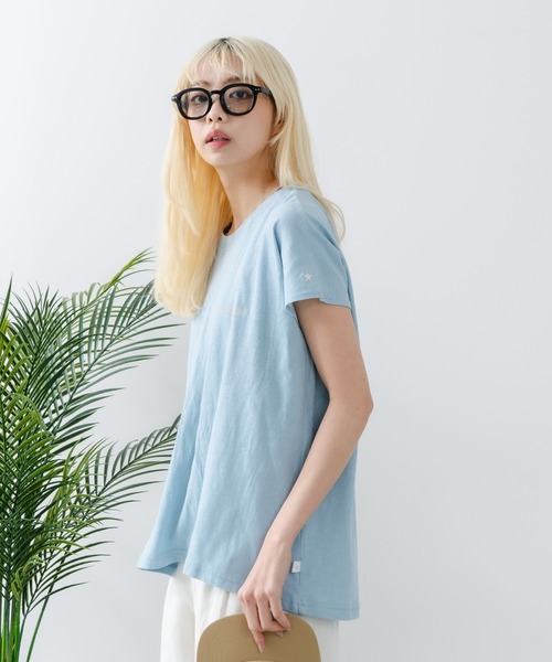CONVERSE（コンバース）の「【CONVERSE/コンバース】ラウンドヘム フレンチスリーブ Tシャツ（Tシャツ/カットソー・レディース・オフホワイト/ブラック/サックスブルー・MEDIUM）」の12枚目の写真