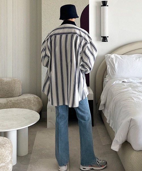 NOWLE(ノウル)の「【NOWLE】ルーズシルエット 襟コーデュロイ ストライプ シャツ(シャツ/ブラウス・メンズ・ストライプ・MEDIUM/LARGE/X-LARGE)」の18枚目の写真