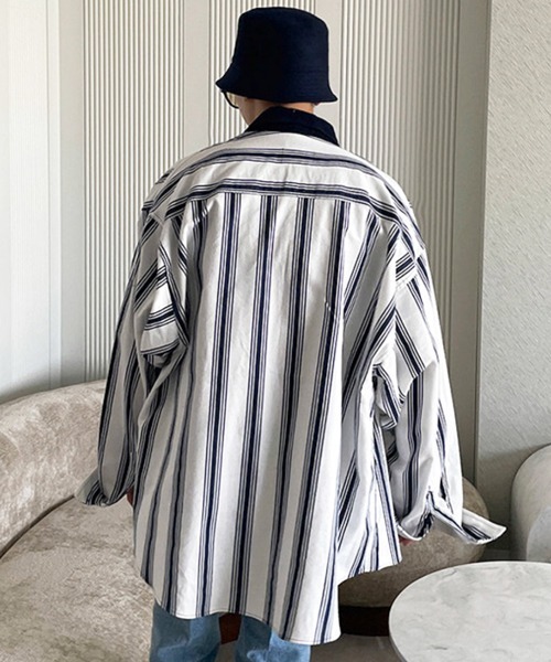 NOWLE(ノウル)の「【NOWLE】ルーズシルエット 襟コーデュロイ ストライプ シャツ(シャツ/ブラウス・メンズ・ストライプ・MEDIUM/LARGE/X-LARGE)」の19枚目の写真