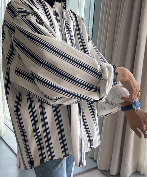 NOWLE(ノウル)の「【NOWLE】ルーズシルエット 襟コーデュロイ ストライプ シャツ(シャツ/ブラウス・メンズ・ストライプ・MEDIUM/LARGE/X-LARGE)」の20枚目の写真